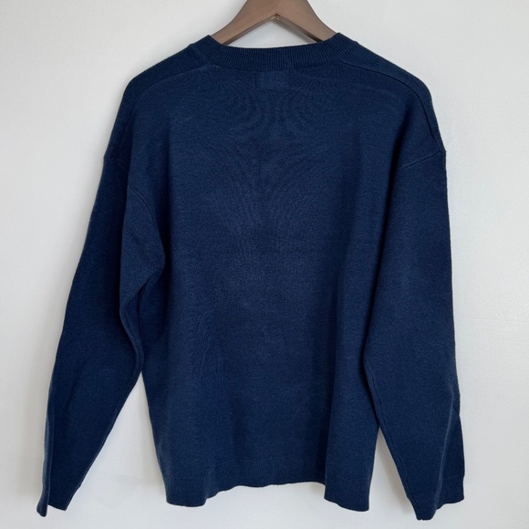 Kung Fu Cat Leopard Sweater Jacquard Knit Relaxed Fit Women's Size L - Picture 4 of 11